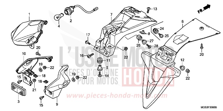 HECKLEUCHTE von NC700X DCT PEARL SUNBEAM WHITE (NHA66) von 2013